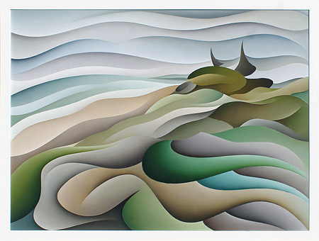 Carl Foster oil landscape art, muriwai beach